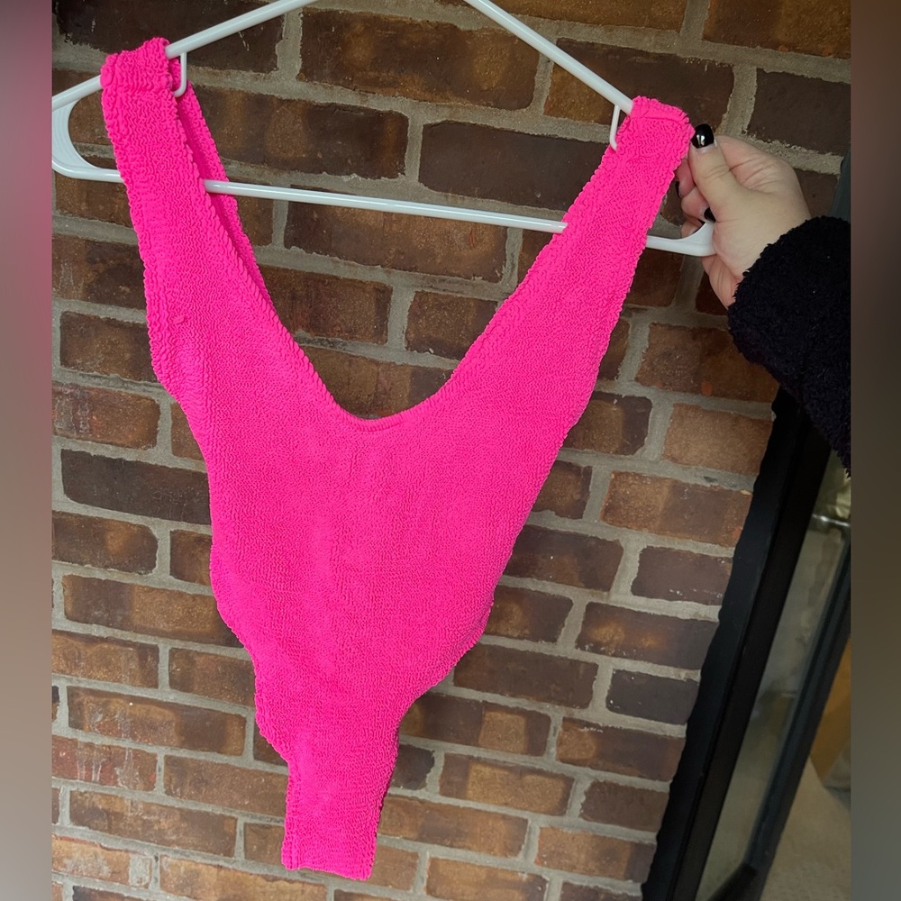 hot pink one piece bikini